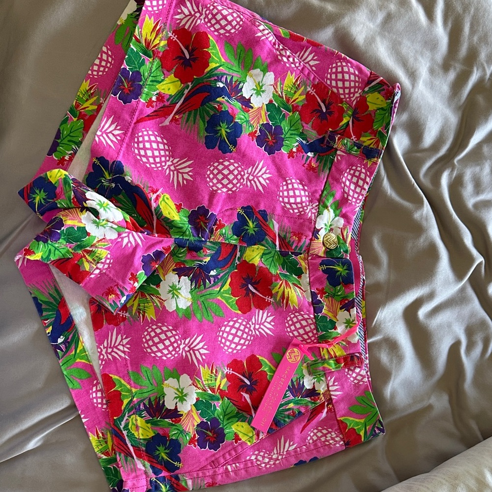 Vibrant Floral Pink Shorts